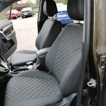 Авточехлы Автопилот темно серый Ромб